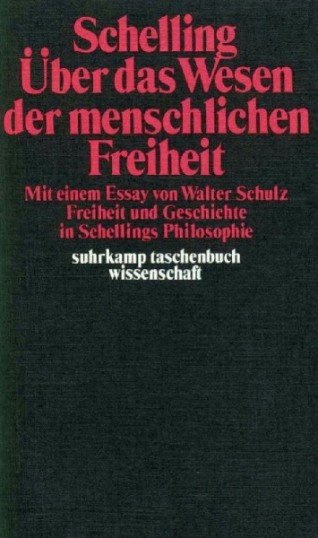 Buchcover und Innenansicht für das Buch: Philosophische Untersuchungen über das Wesen der menschlichen Freiheit und die damit zusammenhängenden Gegenstände