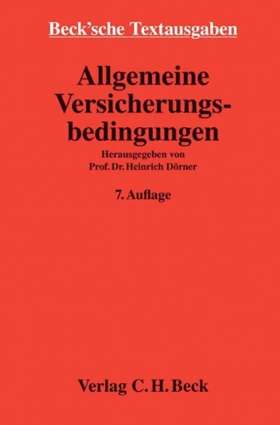 Buchcover und Innenansicht für das Buch: Allgemeine Versicherungsbedingungen