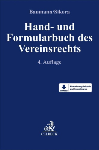 Buchcover und Innenansicht für das Buch: Hand- und Formularbuch des Vereinsrechts