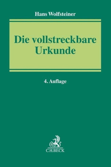 Buchcover und Innenansicht für das Buch: Die vollstreckbare Urkunde