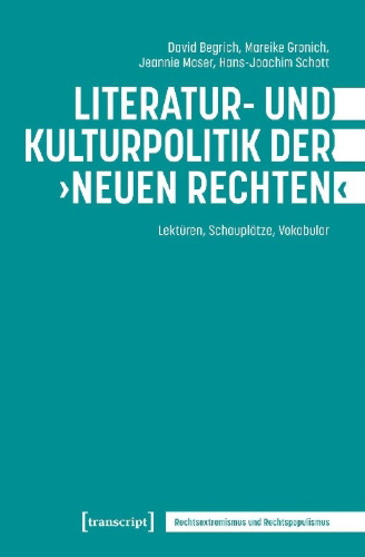 Buchcover und Innenansicht für das Buch: Literatur- und Kulturpolitik der "Neuen Rechten"