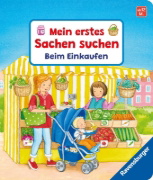 Buchcover und Innenansicht für das Buch: Mein erstes Sachen suchen: Beim Einkaufen