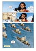 Buchcover und Innenansicht für das Buch: Mythen der Antike: Die Odyssee (Graphic Novel)