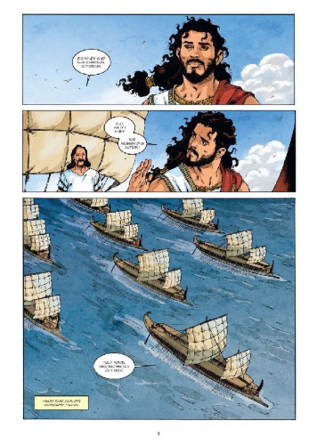Buchcover und Innenansicht für das Buch: Mythen der Antike: Die Odyssee (Graphic Novel)