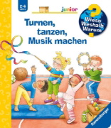 Buchcover und Innenansicht für das Buch: Wieso? Weshalb? Warum? junior, Band 71: Turnen, tanzen, Musik machen