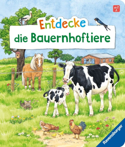 Buchcover und Innenansicht für das Buch: Entdecke die Bauernhoftiere