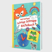 Buchcover und Innenansicht für das Buch: Mein lustiges Schnipp Schnapp Bastelbuch