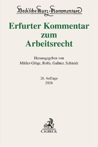Buchcover und Innenansicht für das Buch: Erfurter Kommentar zum Arbeitsrecht