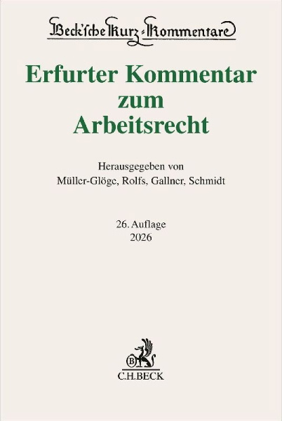 Buchcover und Innenansicht für das Buch: Erfurter Kommentar zum Arbeitsrecht