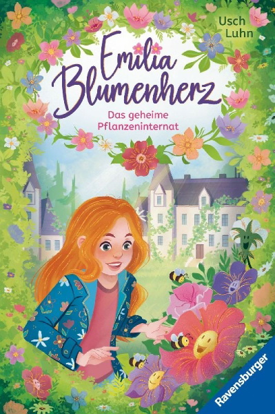 Buchcover und Innenansicht für das Buch: Emilia Blumenherz, Band 1 - Das geheime Pflanzeninternat