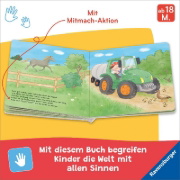 Buchcover und Innenansicht für das Buch: Fahr mit dem Traktor! Mein Bauernhof-Mitmachbuch