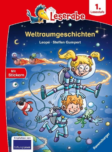 Buchcover und Innenansicht für das Buch: Leserabe - 1. Lesestufe: Weltraumgeschichten