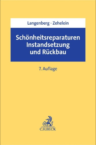 Buchcover und Innenansicht für das Buch: Schönheitsreparaturen, Instandsetzung und Rückbau