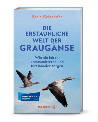 Buchcover und Innenansicht für das Buch: Die erstaunliche Welt der Graugänse