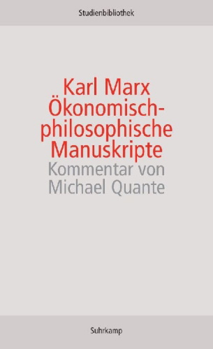 Buchcover und Innenansicht für das Buch: Ökonomisch-philosophische Manuskripte