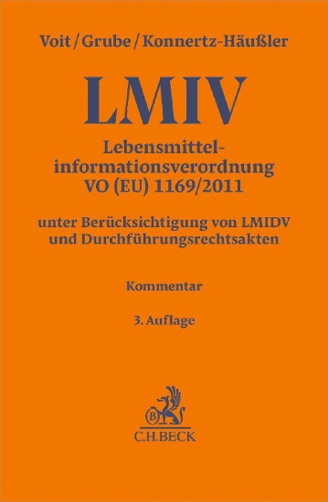 Buchcover und Innenansicht für das Buch: Lebensmittelinformationsverordnung. LMIV