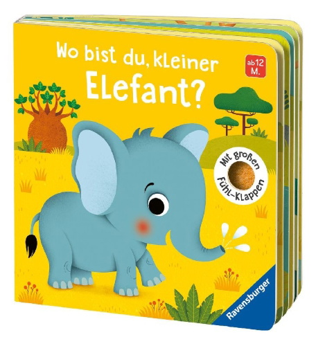 Buchcover und Innenansicht für das Buch: Wo bist du, kleiner Elefant?