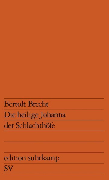 Buchcover und Innenansicht für das Buch: Die heilige Johanna der Schlachthöfe