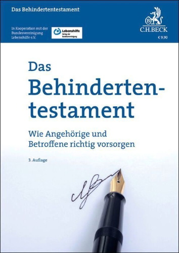 Buchcover und Innenansicht für das Buch: Das Behindertentestament
