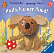 Buchcover und Innenansicht für das Buch: Mein liebstes Fingerpuppenbuch: Hallo, kleiner Hund!