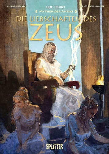 Buchcover und Innenansicht für das Buch: Mythen der Antike: Die Liebschaften des Zeus