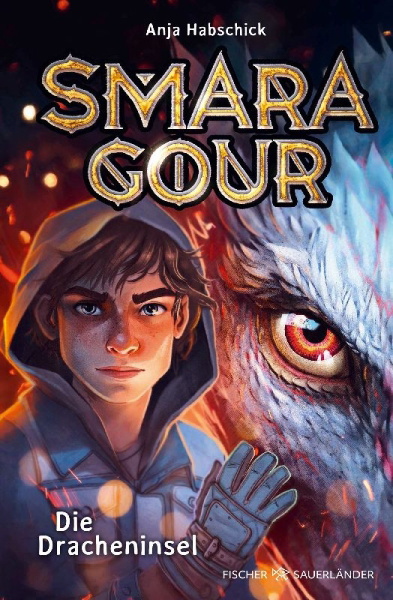 Buchcover und Innenansicht für das Buch: Smaragour - Die Dracheninsel