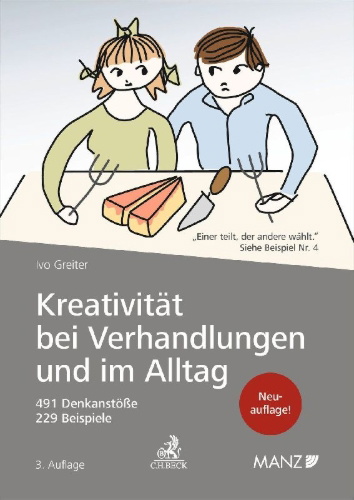 Buchcover und Innenansicht für das Buch: Kreativität bei Verhandlungen und im Alltag
