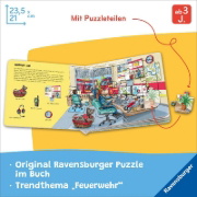 Buchcover und Innenansicht für das Buch: Ravensburger® Puzzle-Buch: Feuerwehr