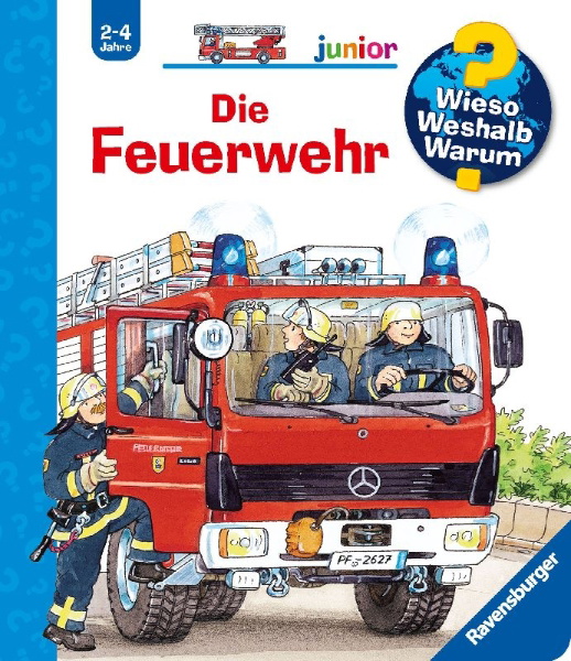 Buchcover und Innenansicht für das Buch: Wieso? Weshalb? Warum? junior, Band 2: Die Feuerwehr