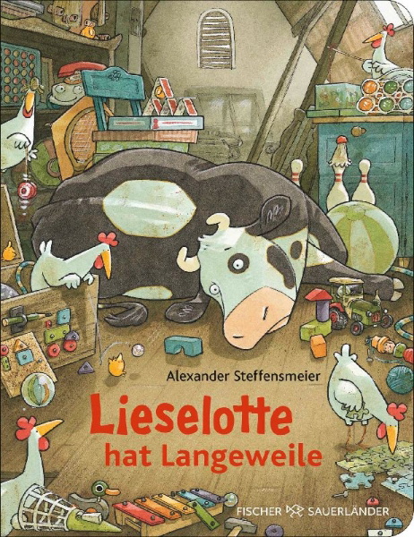 Buchcover und Innenansicht für das Buch: Lieselotte hat Langeweile