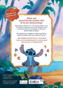 Buchcover und Innenansicht für das Buch: Disney Stitch - Mein Vorschulbuch: Buchstaben, Zahlen, Konzentration