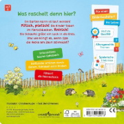 Buchcover und Innenansicht für das Buch: Spielen, hören, staunen - Garten