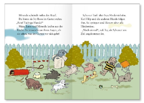 Buchcover und Innenansicht für das Buch: LasseMajas Sommarlovsbok - Var är Sylvester?