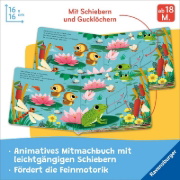 Buchcover und Innenansicht für das Buch: Mein Schiebe-Mitmachbuch - Kleine Tiere