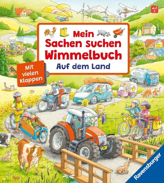 Buchcover und Innenansicht für das Buch: Mein Sachen suchen Wimmelbuch: Auf dem Land