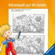 Buchcover und Innenansicht für das Buch: Spiel & Spaß - Vorschul-Rätselspaß für unterwegs