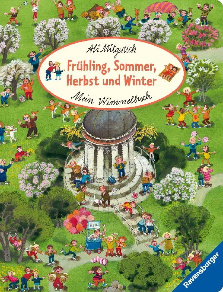 Buchcover und Innenansicht für das Buch: Mein Wimmelbuch: Frühling, Sommer, Herbst und Winter