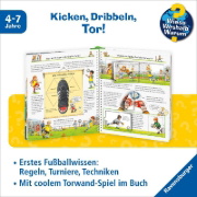 Buchcover und Innenansicht für das Buch: Wieso? Weshalb? Warum?, Band 35: Rund um den Fußball