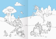 Buchcover und Innenansicht für das Buch: Mia and me - Mein magisches Malbuch