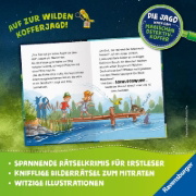 Buchcover und Innenansicht für das Buch: Die Jagd nach dem magischen Detektivkoffer, Band 8 - Ein Hai im Badesee