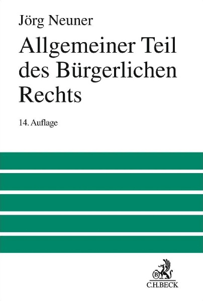 Buchcover und Innenansicht für das Buch: Allgemeiner Teil des Bürgerlichen Rechts
