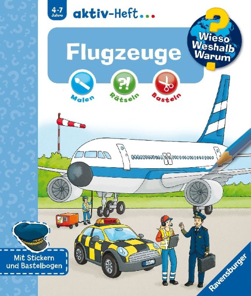 Buchcover und Innenansicht für das Buch: Wieso? Weshalb? Warum? aktiv-Heft: Flugzeuge