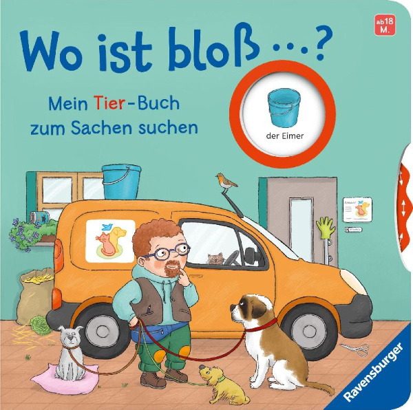 Buchcover und Innenansicht für das Buch: Wo ist bloß ...? - Mein Tier-Buch zum Sachen suchen