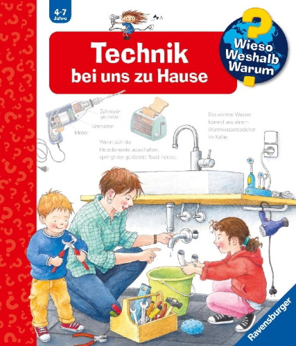 Buchcover und Innenansicht für das Buch: Wieso? Weshalb? Warum?, Band 24: Technik bei uns zu Hause
