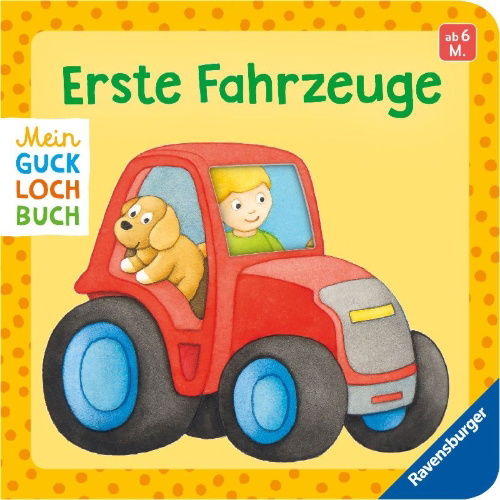 Buchcover und Innenansicht für das Buch: Mein Gucklochbuch: Erste Fahrzeuge