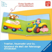 Buchcover und Innenansicht für das Buch: Mein Gucklochbuch: Erste Fahrzeuge