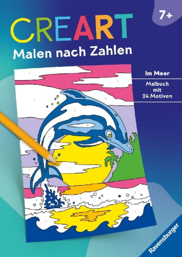 Buchcover und Innenansicht für das Buch: CreArt Malen nach Zahlen ab 7: Im Meer