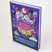 Buchcover und Innenansicht für das Buch: GOOD NIGHT STORIES FOR REBEL GIRLS: 100 REAL LIFE TALES OF BLACK GIRL MAGIC