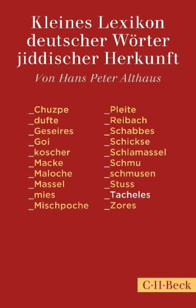 Buchcover und Innenansicht für das Buch: Kleines Lexikon deutscher Wörter jiddischer Herkunft