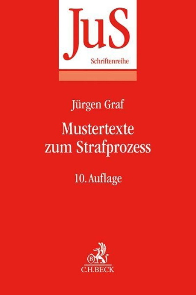 Buchcover und Innenansicht für das Buch: Mustertexte zum Strafprozess